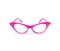 Pink/White Cat Eye Retro Costume Dress Up Hip Hop Rhinestone Glasses (2 Pack)